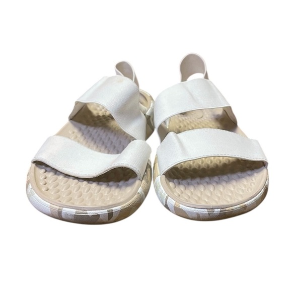 Crocs Sandals Light Ride Printed Camo Stretch Straps Womens 9 White Tan 207285 - Picture 4 of 12